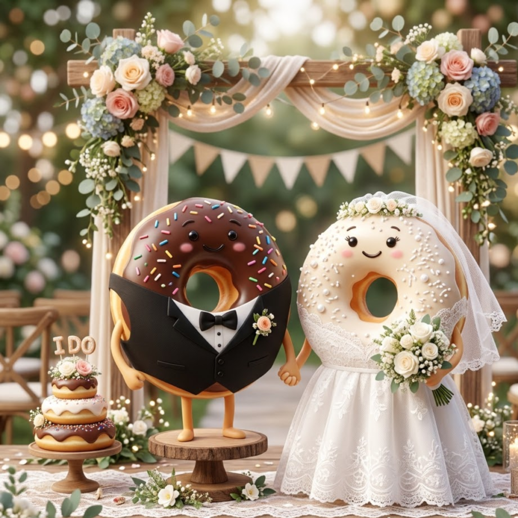 Donut Wordplay For Wedding Decor